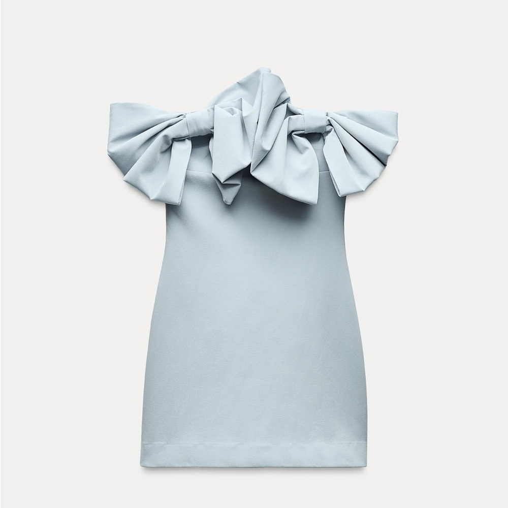 ZARA strapless bow dress